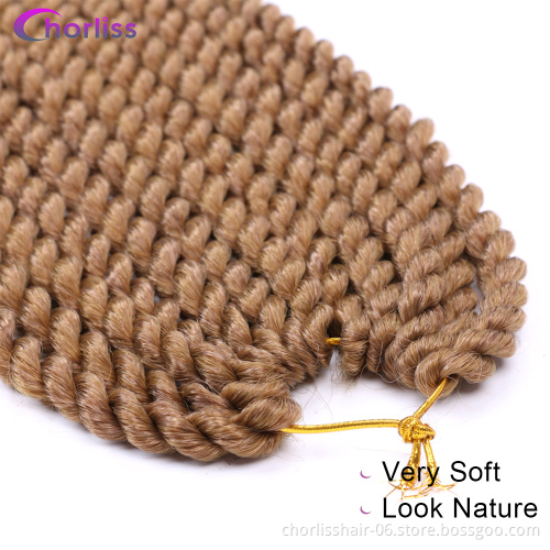 Wholesale Long 18''Black Blonde  Jumbo Crochet Braids Hair Synthetic Senegalese Twist Hair Braiding  Extension For Women